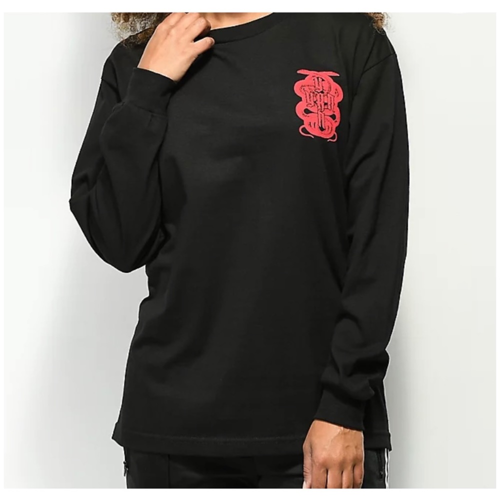 YRN Culture II Snake Black Long Sleeve T-Shirt Adult Size Small